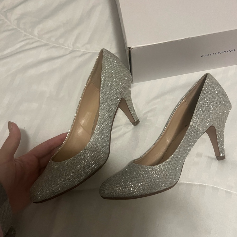 Call It Spring Sparkling Silver Heels - Picture 2 of 2